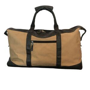 Vintage CANYON Canvas Duffle Bag Waxed & Leather Carry On Travel Luggage 22 X 13
